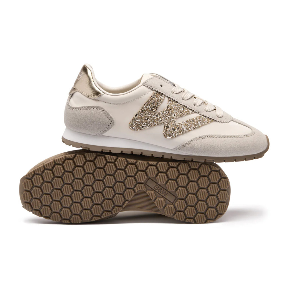 Zapatillas Deportivas Glitter Blanco / Beige B&W