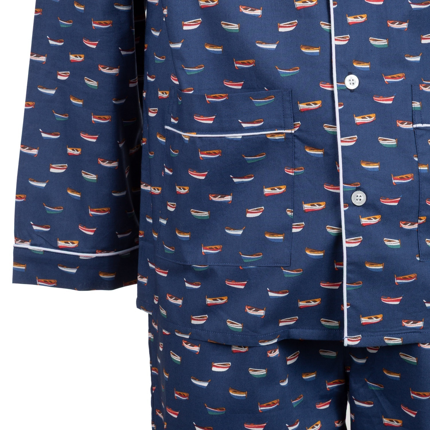 Pigiama leggero UOMO cotone barchette blu