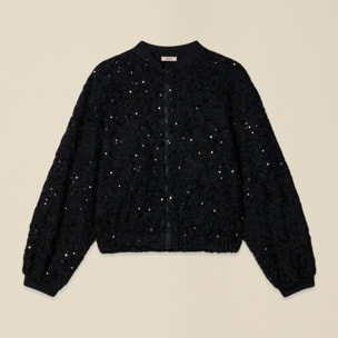 Oltre - Bomber con tul y lentejuelas - Negro