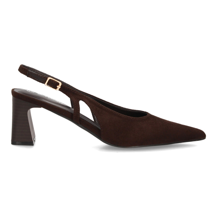 Zapatos slingback elegantes de tacón ancho para mujer