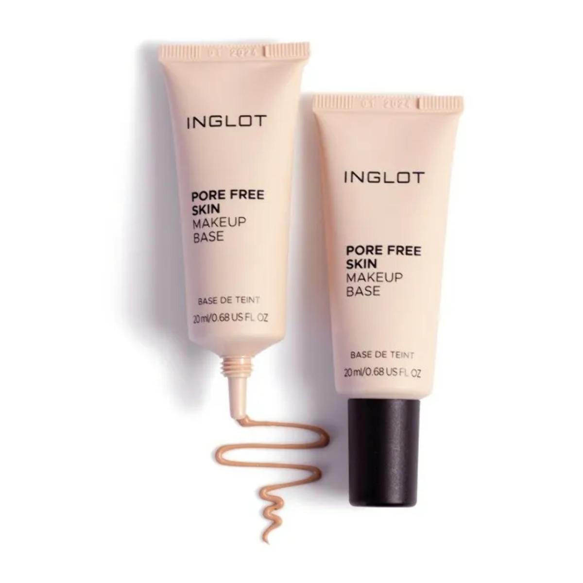 INGLOT Pore Free Skin, Prebase con vitamina E, Hace invisibles todos los poros y líneas de expresión muy marcada, Para una piel sedosa e hidratada. Este primer con color unifica el tono de todo el rostro. Luce una piel brillante con luz propia. 20ML