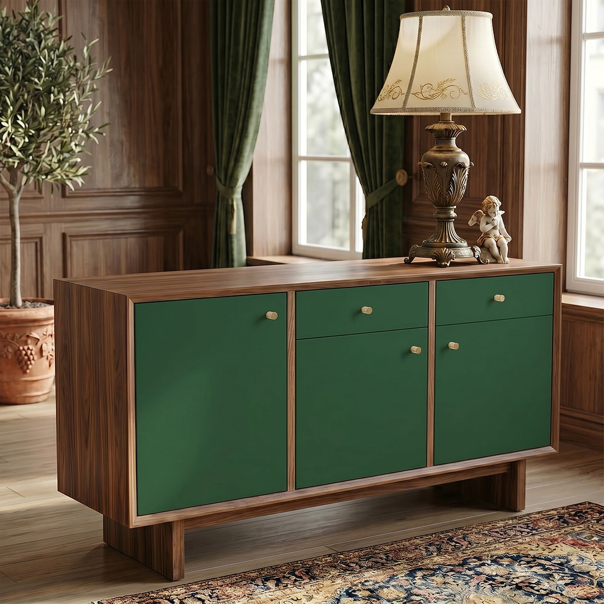 Rouleau adhésif décoratif Vinyle au Mètre - Vert fonce - Sticker Lavable Imperméable Mur Cuisine Meubles