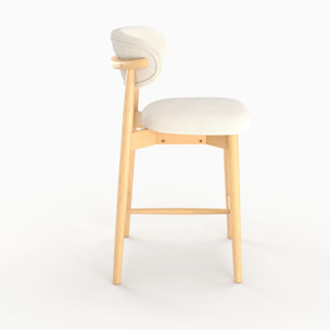 Lot de 2 chaises pour ilot central 64,5 cm en tissu beige - Yuna