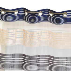 Voilage en organza à fines rayures horizontales - Bleu Marine