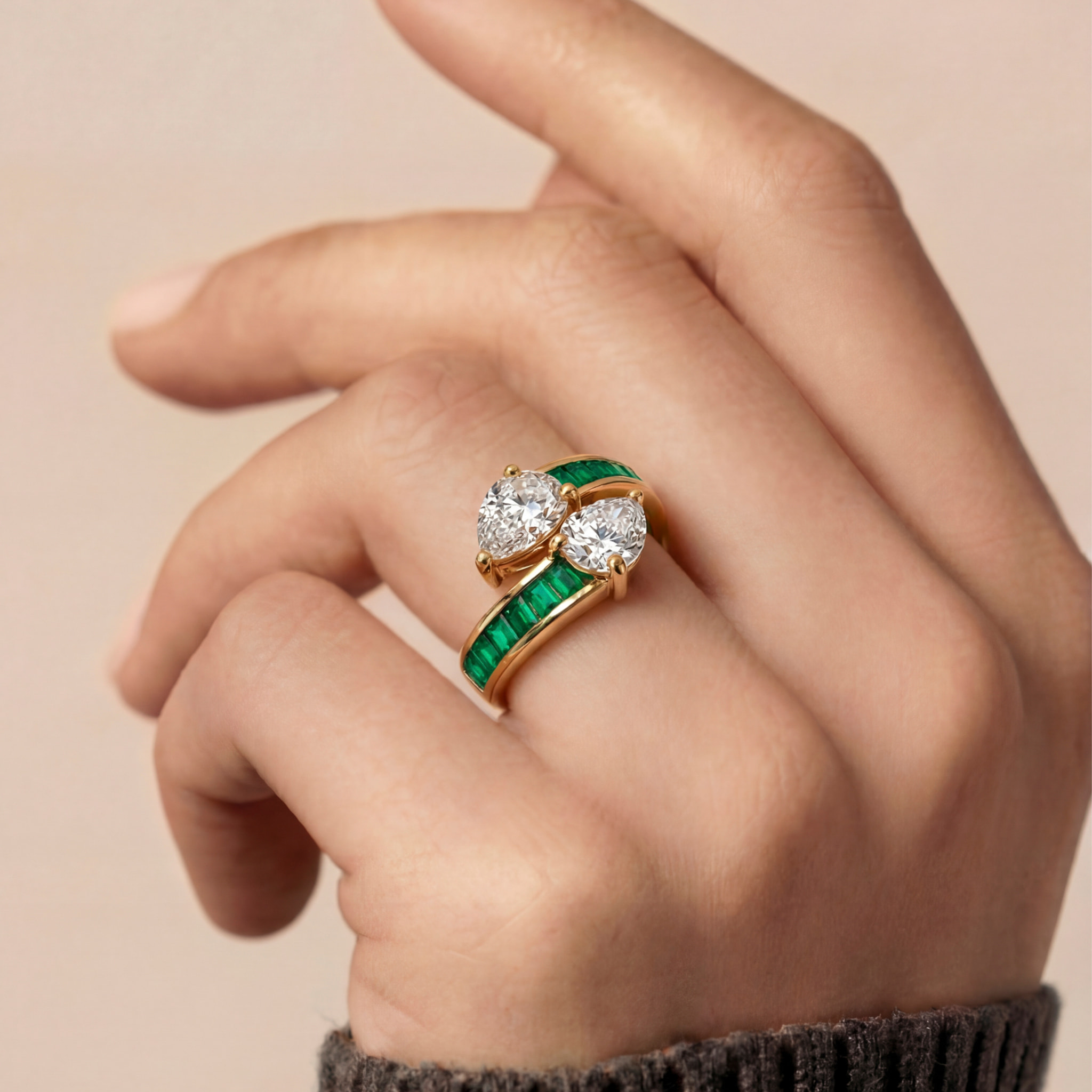 Anillo Darbia acabado oro amarillo 18k