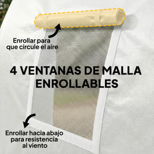 Carpa Garaje Portátil 3x6 m, Garaje Exterior para Coche Impermeable con Puerta Enrollable con Cremalleras y 4 Ventanas, Marco Metal Galvanizado, UPF 30+, Cobertizo de Almacenamiento, Blanco