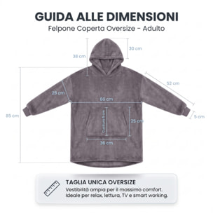 Felpa coperta in poliestere - Grigio