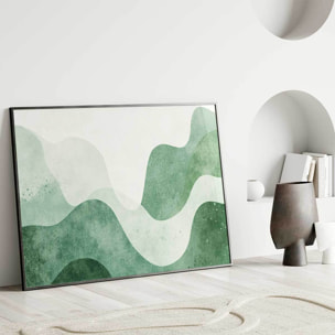 Affiche encadrée décor abstrait vert Affiche + cadre en métal - Noir