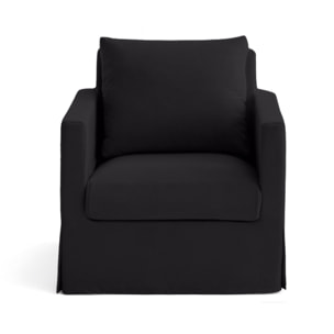 Serena - fauteuil déhoussable en tissu - Noir