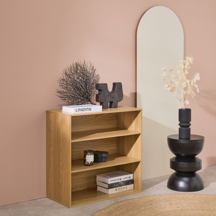 Etagère, bibliothèque, module de rangement décor bois 2 étagères KOMPO