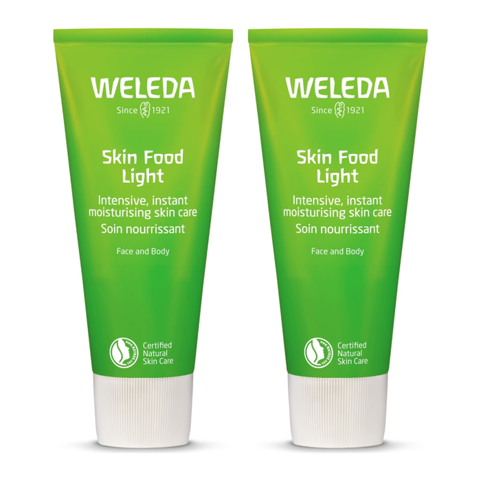 WELEDA - Duo Skin Food Soin nourrissant - texture légère - peaux sèches et agressées - Certifié Natrue ** - Tube 75 ml  x 2