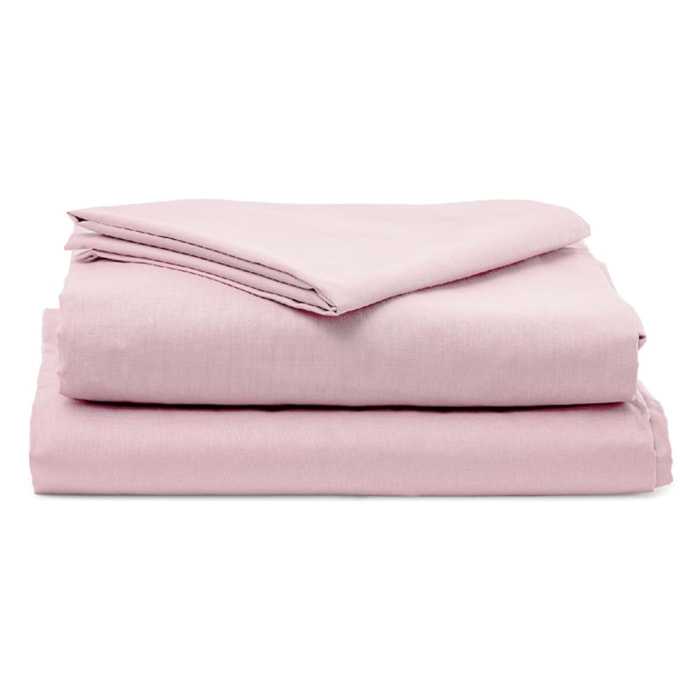 Completo lenzuola in cotone - Rosa