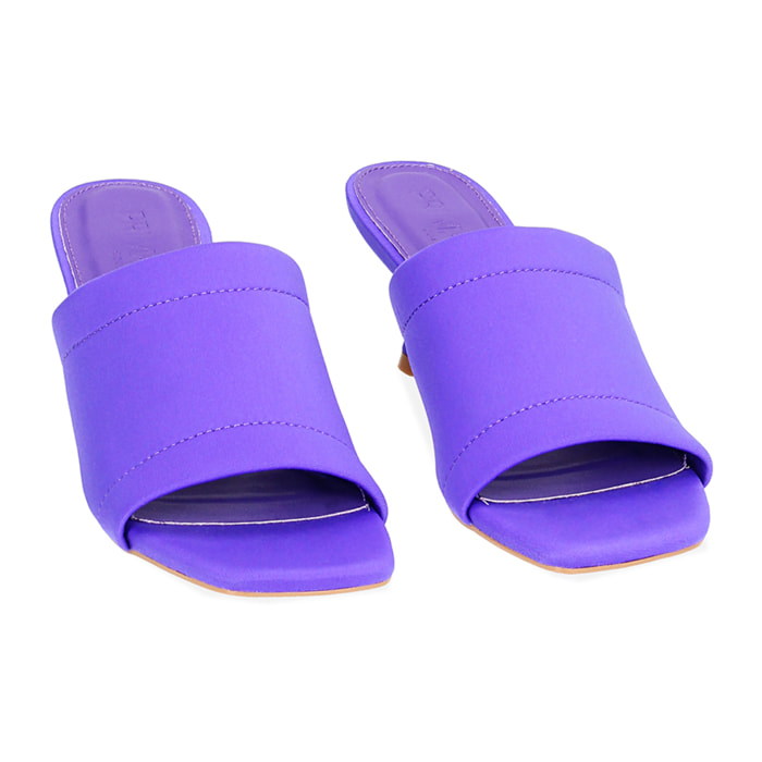 Mules Open Toe violeta en lycra