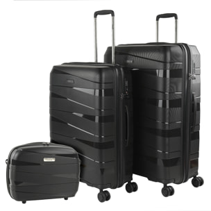 Juego De Maletas Rígidas Pp Jaslen Stuttgart Negro
