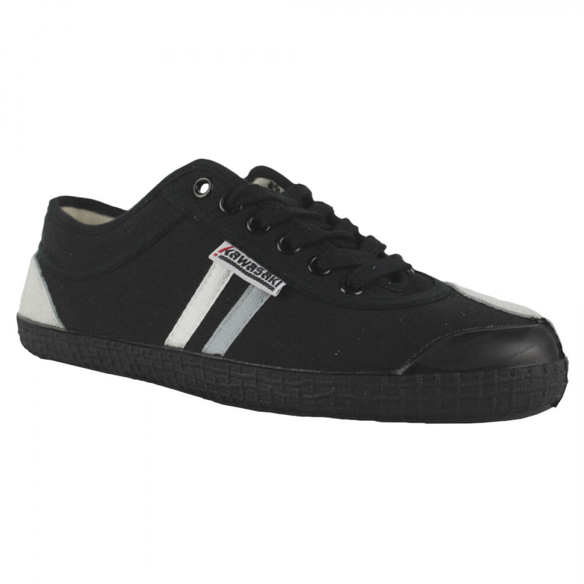 KAWASAKI Retro 23 Canvas Shoe K23 W0260 Black Stripe Black Outsole