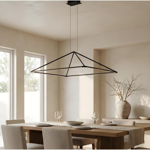 LEDS C4 Lámpara Colgante Tubs 900MM LED 29W Blanco Cálido 2700K Negro para Interior,