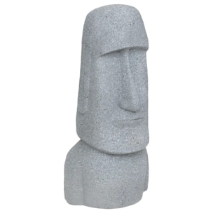 Statue déco extérieure Moaï H.82cm magnésie gris