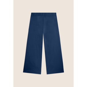 Pantaloni Cropped con Ricamo Floreale al Fondo