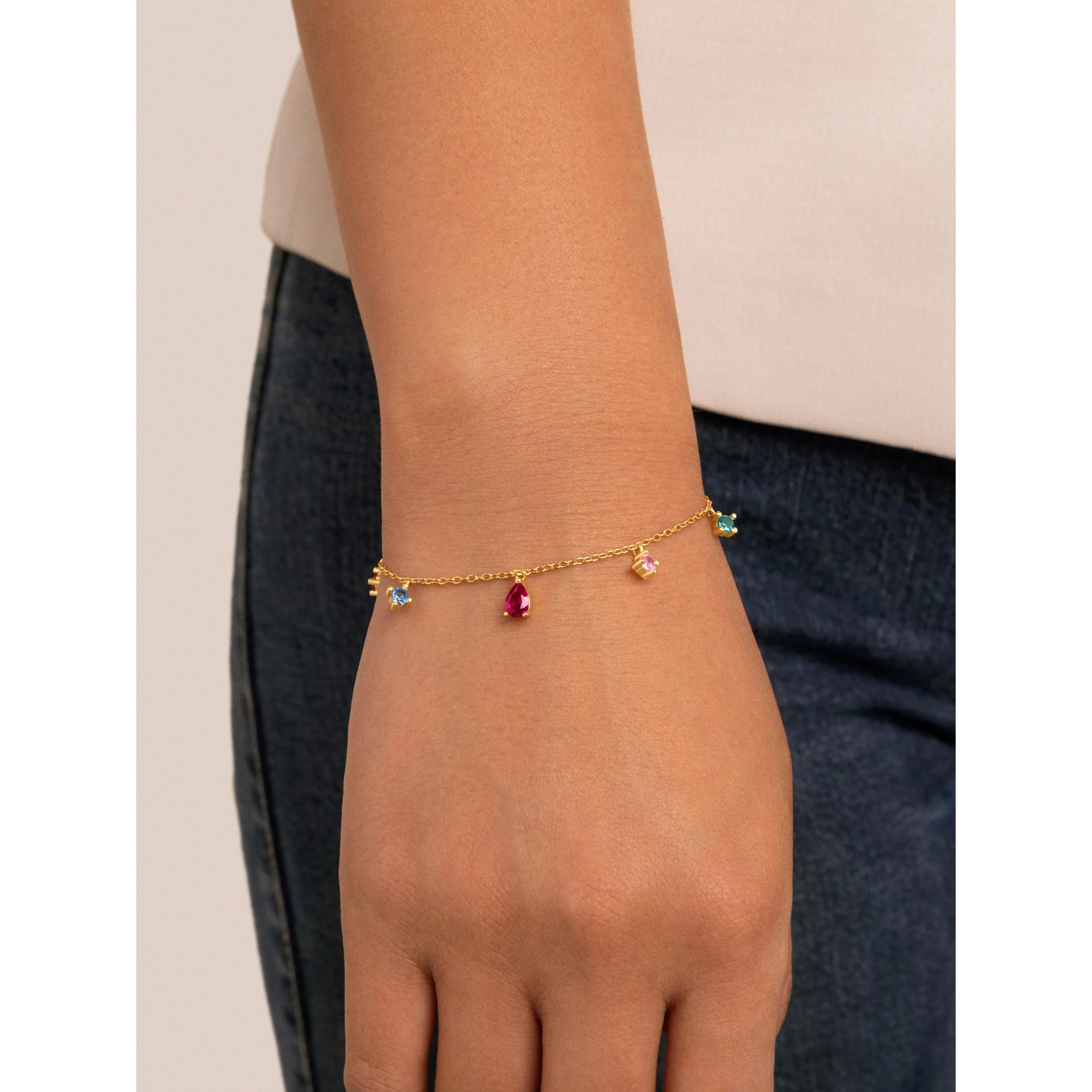 Pulsera Cascade Colors Plata Baño Oro