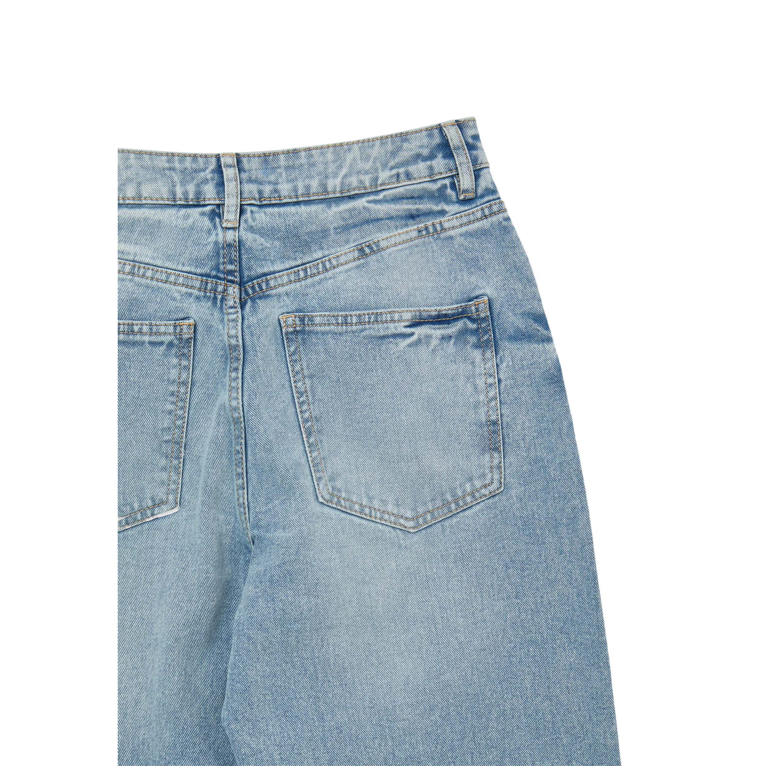 Jeans wide leg vita alta con rotture