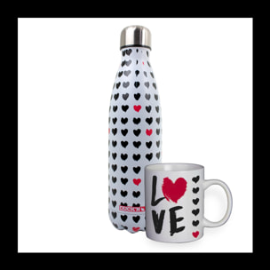 Coffret bouteille isotherme et mug, Love