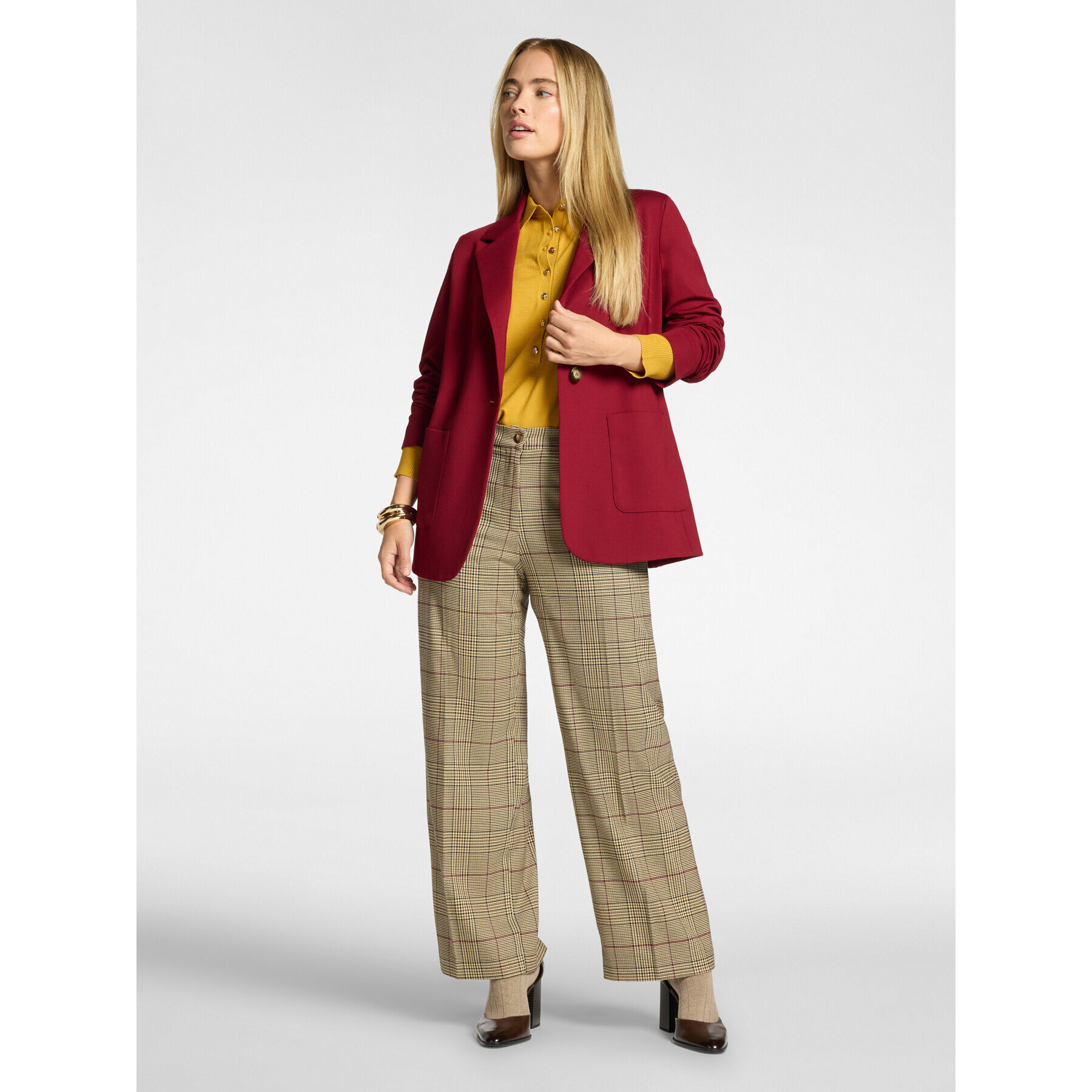 Elena Mirò - Blazer misto viscosa monopetto - Bordeaux
