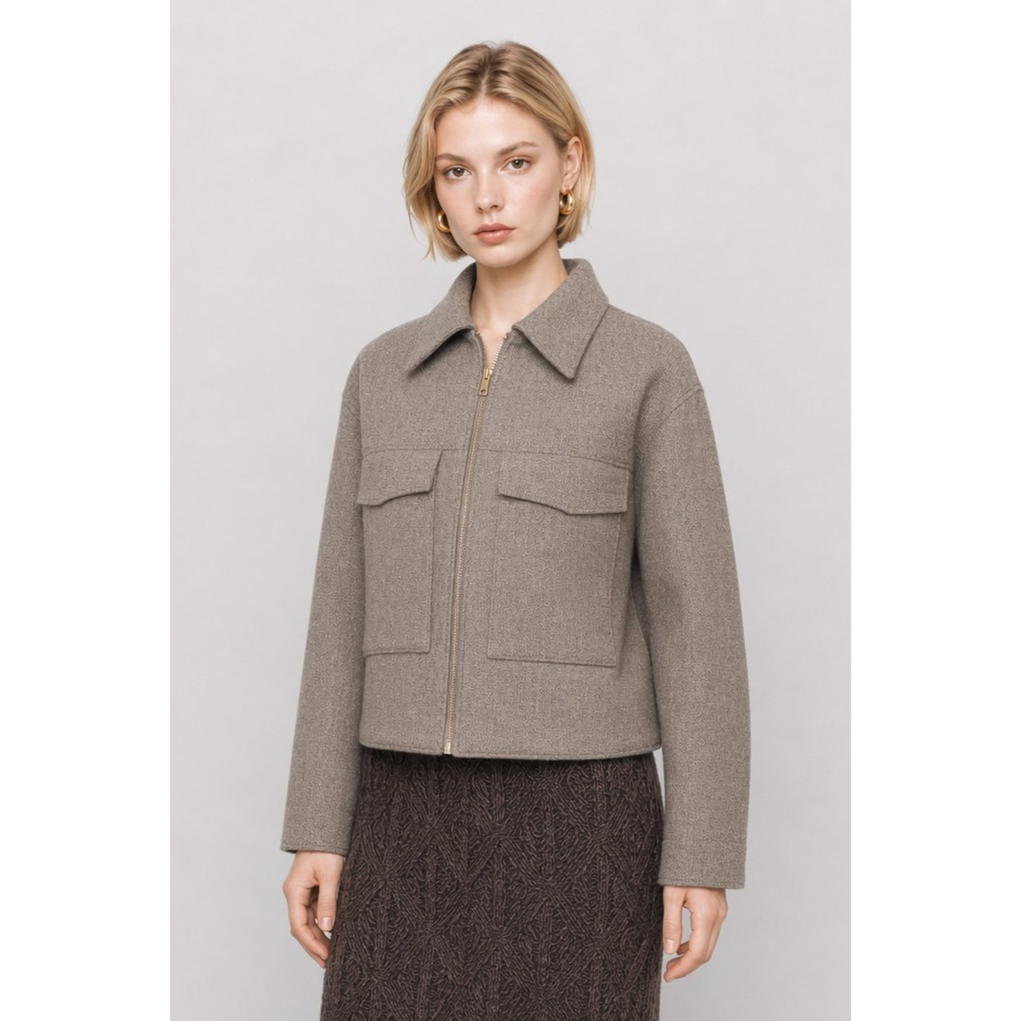 Kocca - Giubbotto da donna in lana con tasche a patta e zip Donna