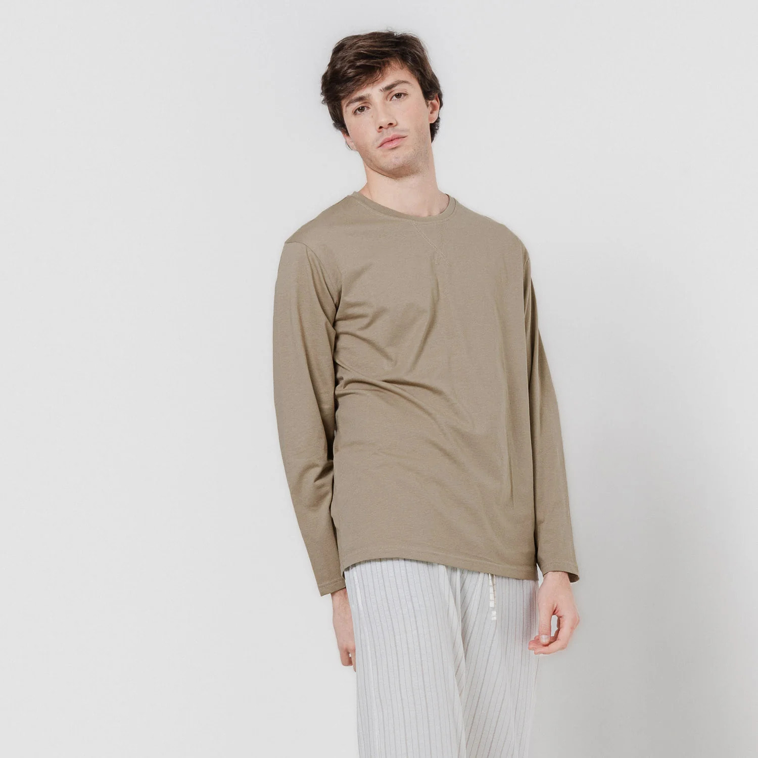 Pijama largo algodón jerezano camel