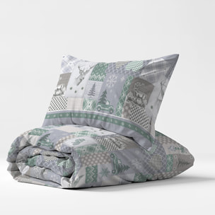 Parure copripiumino alpi verde 100% cotone