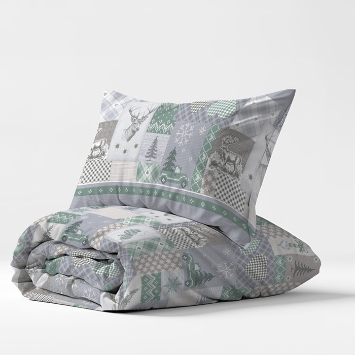 Parure copripiumino alpi verde 100% cotone