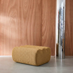Pouf, repose-pieds compressé pour chauffeuse Nova bouclette texturée  NOVA