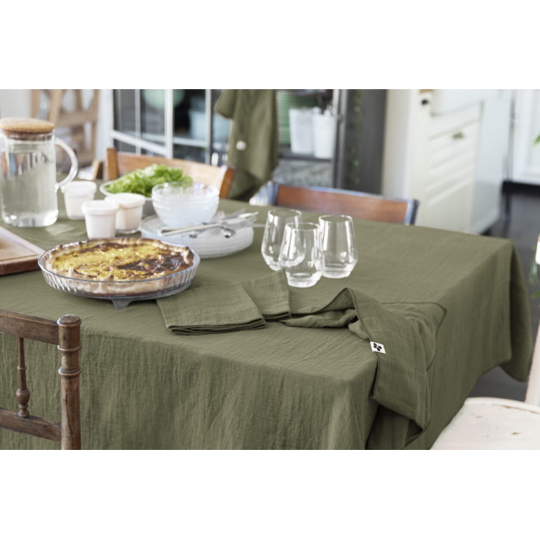 Nappe 150 x 250 cm double gaze de coton gaufrée - 9 coloris - GAIA
