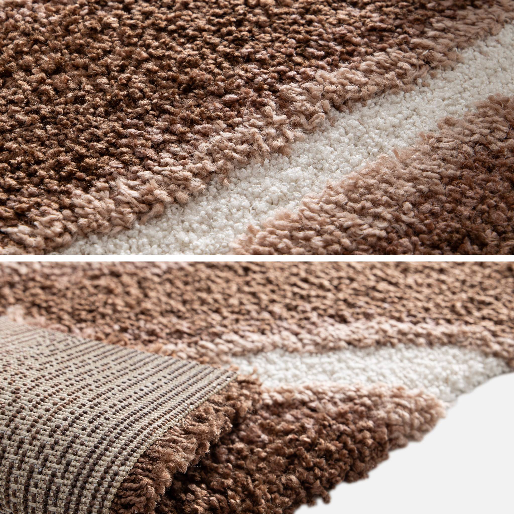 Tapis intérieur motif rayé marron  NYA
