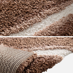 Tapis intérieur motif rayé marron  NYA