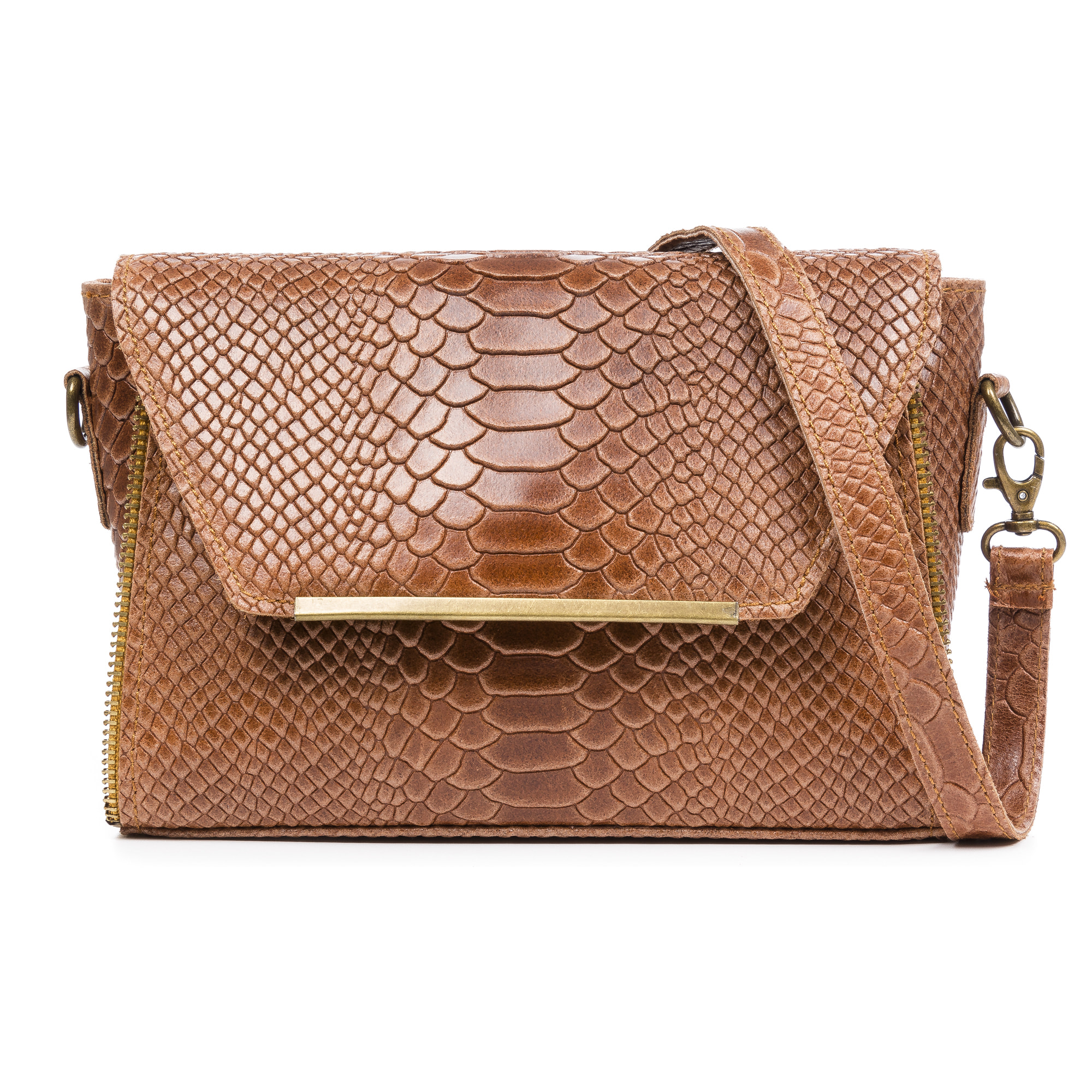 Mariola Borsa a tracolla Donna. Vera Pelle Camoscio Impressa Serpente