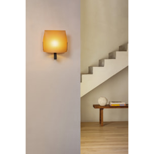 LUANG Lampada da parete nera/cammello