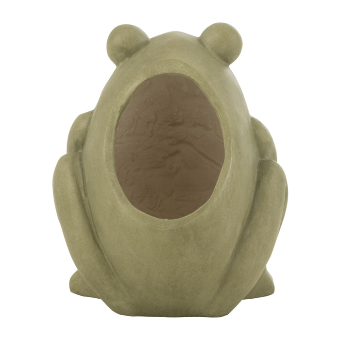J-Line cache-pot Frog - céramique - vert - large - Ø 21 cm