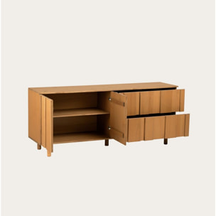 Buffet Sandoli -bois massif d'araucaria-couleur nogal 180 x 75 x 45 cm
