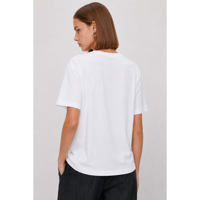 Kocca - T-shirt girocollo da donna in cotone con stampa gatto Donna