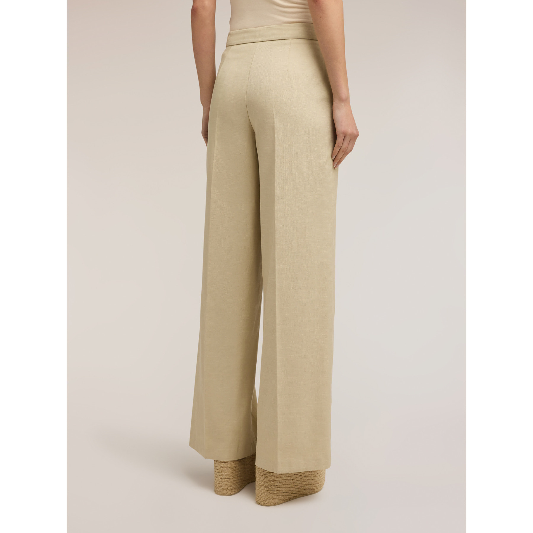 Motivi - Pantaloni palazzo misto lyocell - Beige