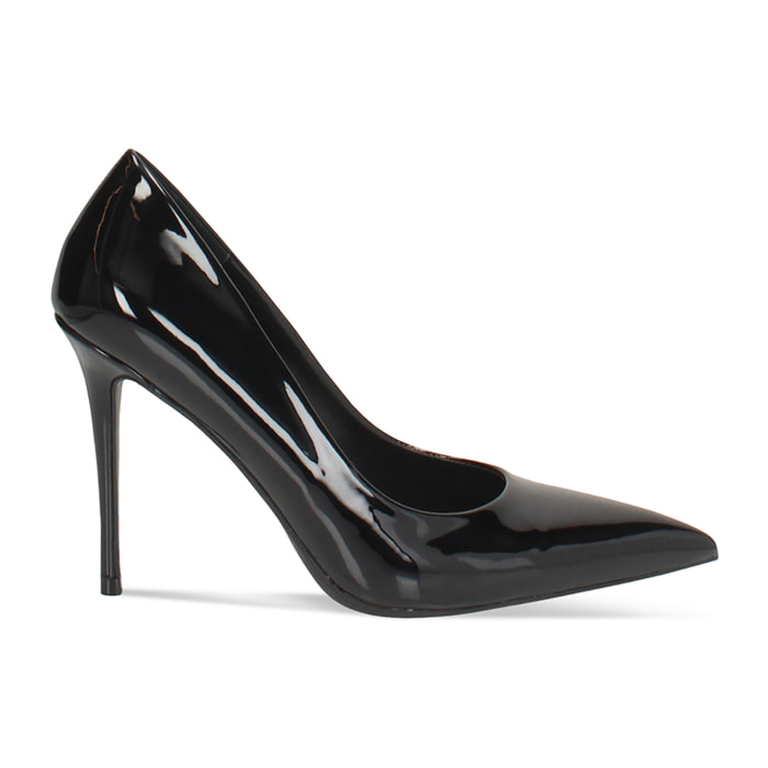 Décolleté nere con tacco 10 cm da donna in vernice