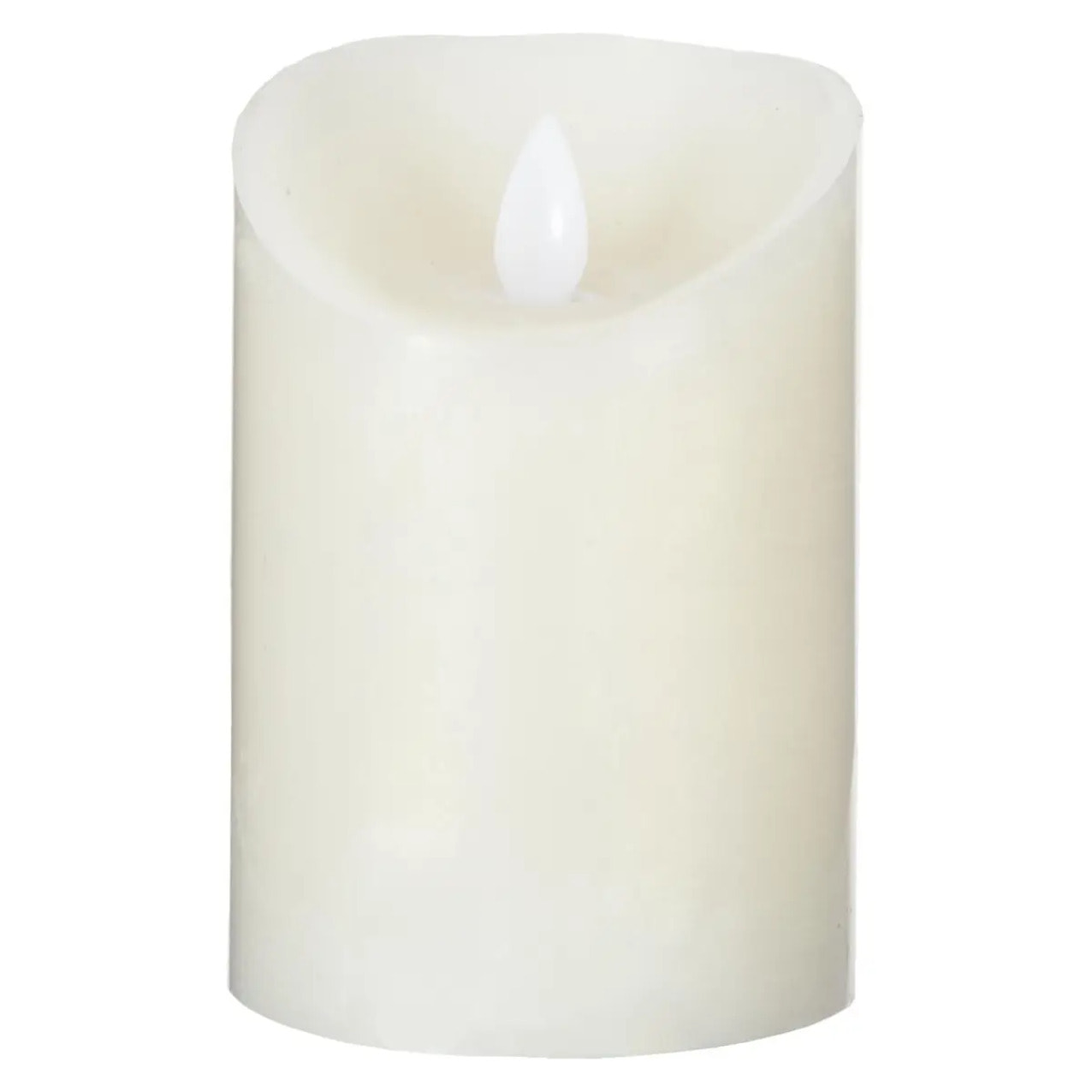 Bougie LED ronde H.14,5cm blanc chaud