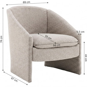fauteuil arrondi en tissu bouclé - AMI