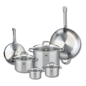 Ensemble de 2 Poêles de cuisson 24 et 32 cm et 4 faitouts 12, 14, 20 et 26 cm Elo Profi Citrin