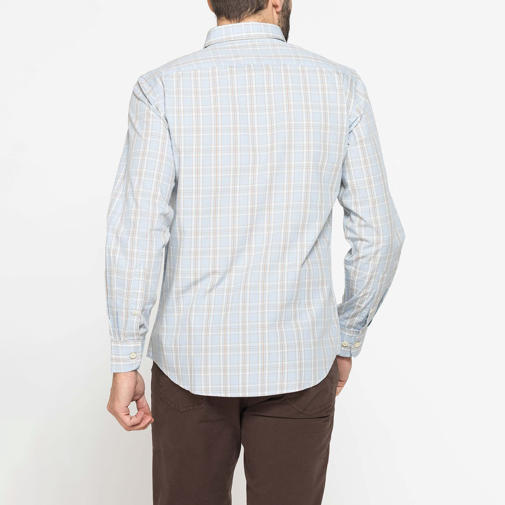 CAMICIA BUTTON-DOWN CON MANICA LUNGA E TASCHINO