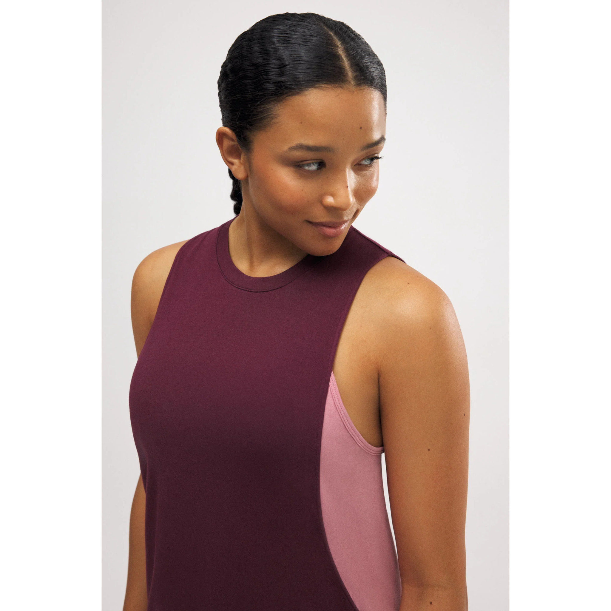 Maglietta sportiva senza maniche bordeaux