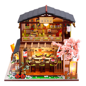 Restaurante de sushi Yoshimoto. Maqueta 3D realista con gran detalle y luces led.