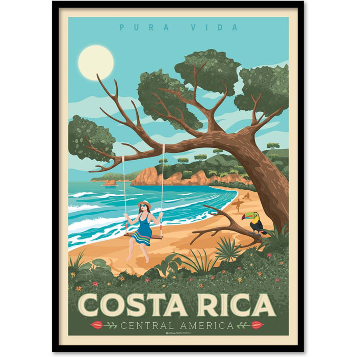 Affiche - Costa Rica - Olahoop Travel Posters
