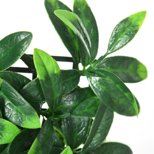 Haie artificielle feuilles de laurier - treillis extensible - brise-vue canisse végétale feuillage réaliste 12 panneaux 50L x 50l cm PE vert