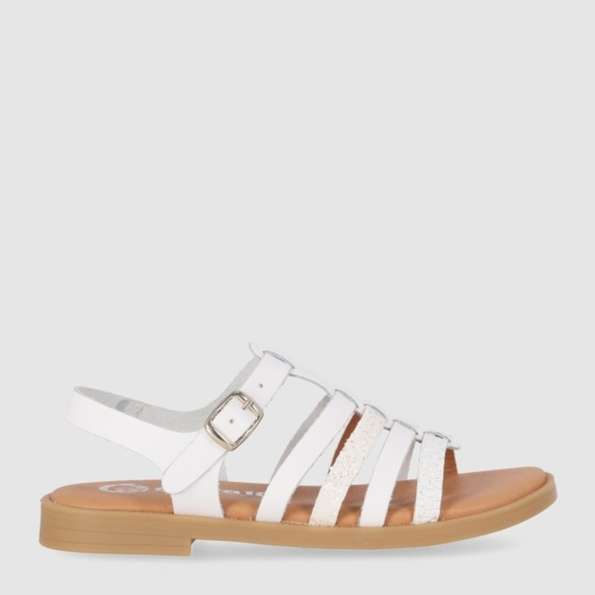 Sandalias de Piel - Blanco - Tacón: Bajo